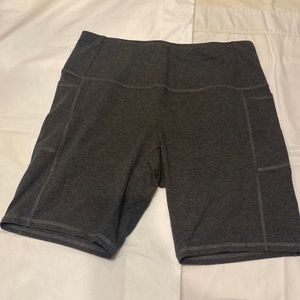 Heather gray biker shorts
